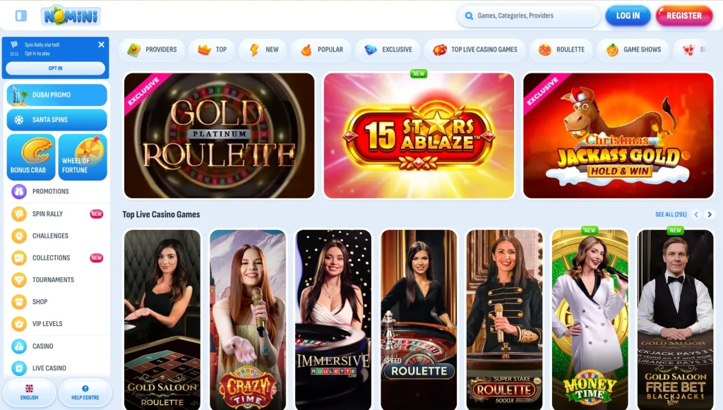 najboljše igre v živo v kazinoju nomini